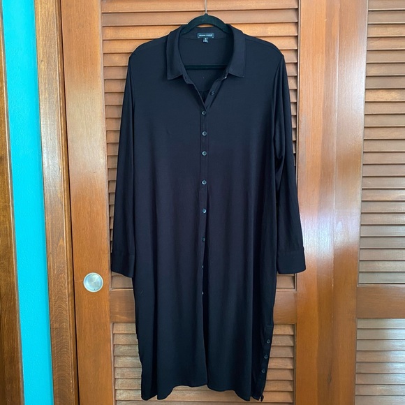 Universal Standard Black Sally Liquid Jersey Shirt Dress M (18-20) - Picture 2 of 5